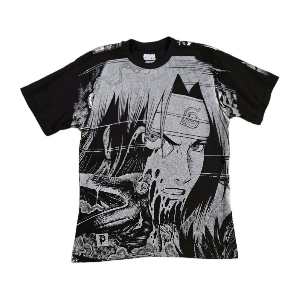 Mens Primitive Skateboarding Naruto Shippuden Itachi Uchiha T Shirt Medium Black